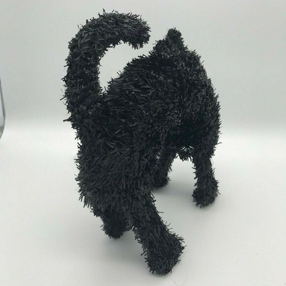 Antique SCARY Black Witches Cat - Cellophane HALLOWEEN Decoration Figural Decor - Picture 5 of 7